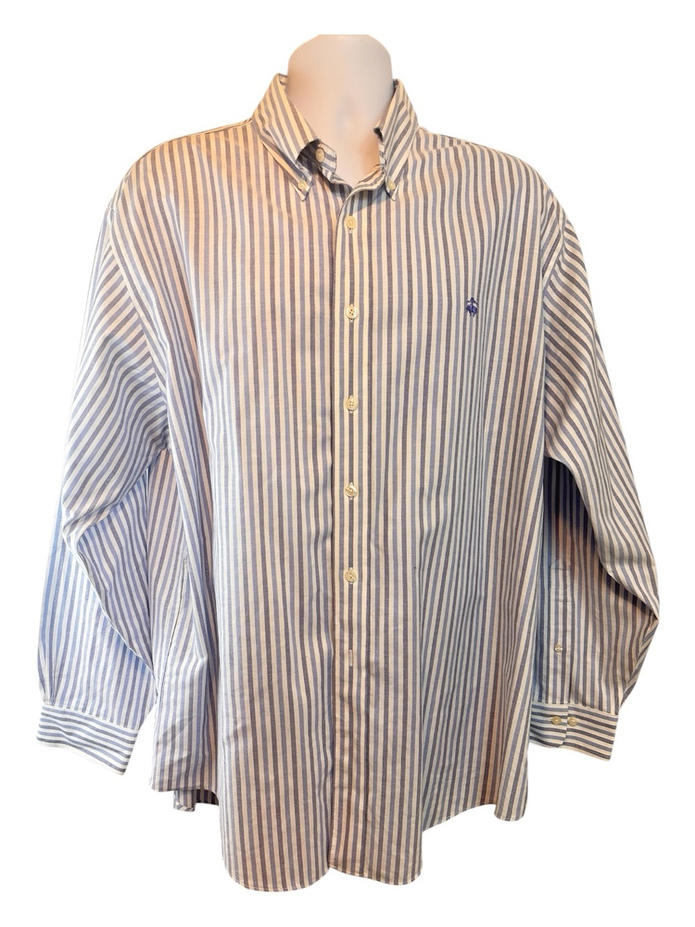 Brooks Brothers Men’s Button Down Shirt – XL Blue Gray Striped